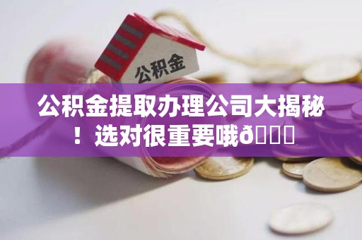 武平公积金提取办理公司大揭秘！选对很重要哦😎