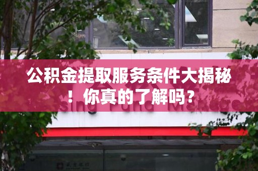 武平公积金提取服务条件大揭秘！你真的了解吗？