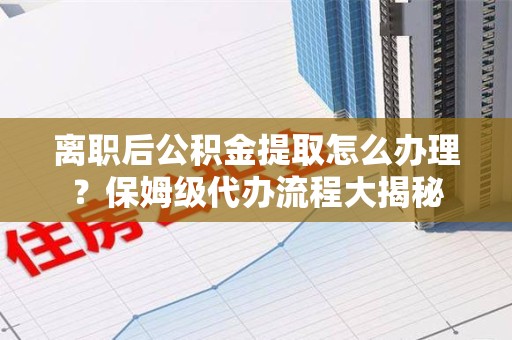 武平离职后公积金提取怎么办理?保姆级代办流程大揭秘 武平离职后公积金提取怎么办理?保姆级代办流程大揭秘